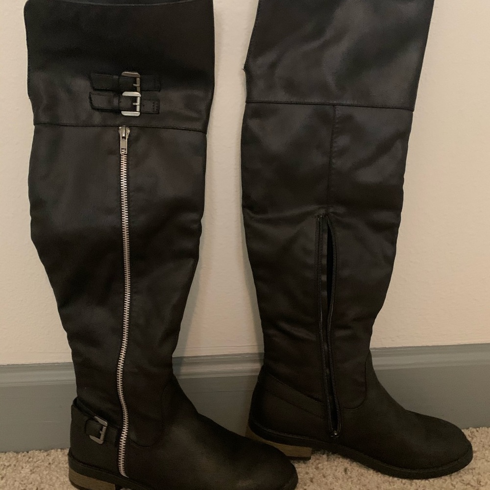 Black over-the-knee boots